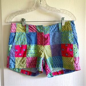 Vineyard Vines Blue and Pink Shorts Vibrant Patchwork Design